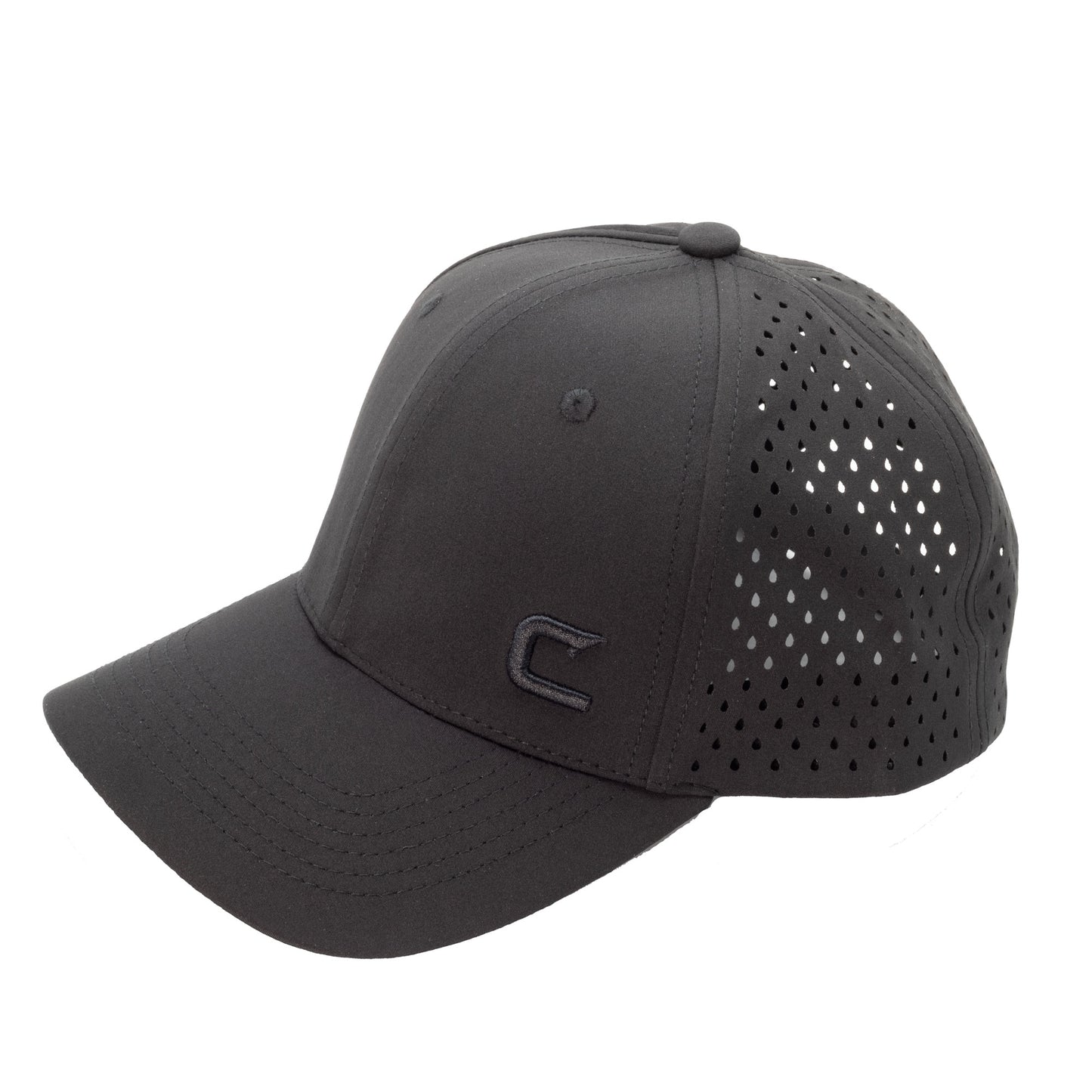 DriftShield Water-Repellent Snapback Hat – Floatable Fishing Cap | Cast Black Curve