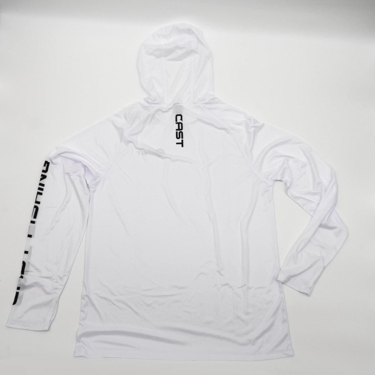 White BreezeTec hooded shirt, back