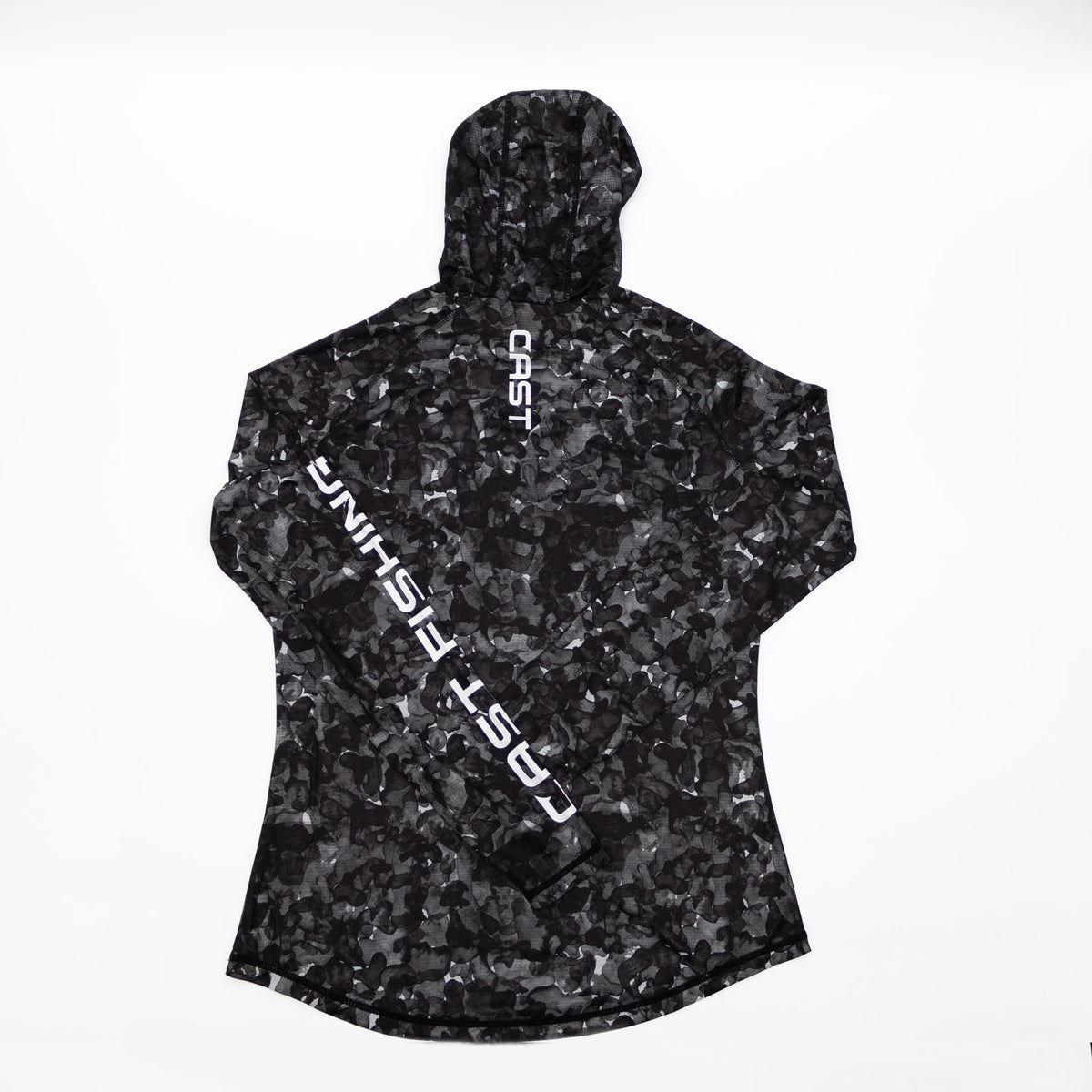 Black Aqua BreezeTec hooded shirt, back