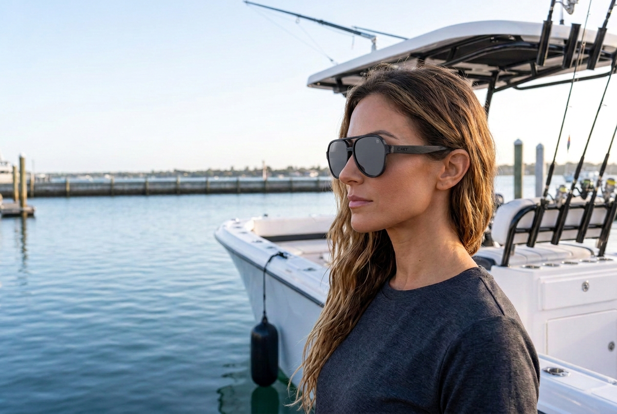 CAST Bermuda black wood sunglasses lifestyle