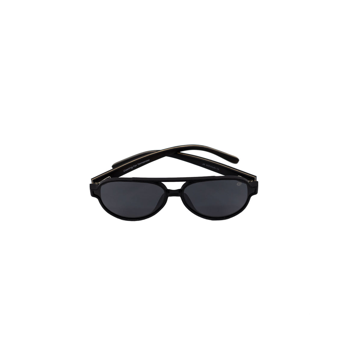 Bermuda Aviator in Black & Wood / Black, folded view