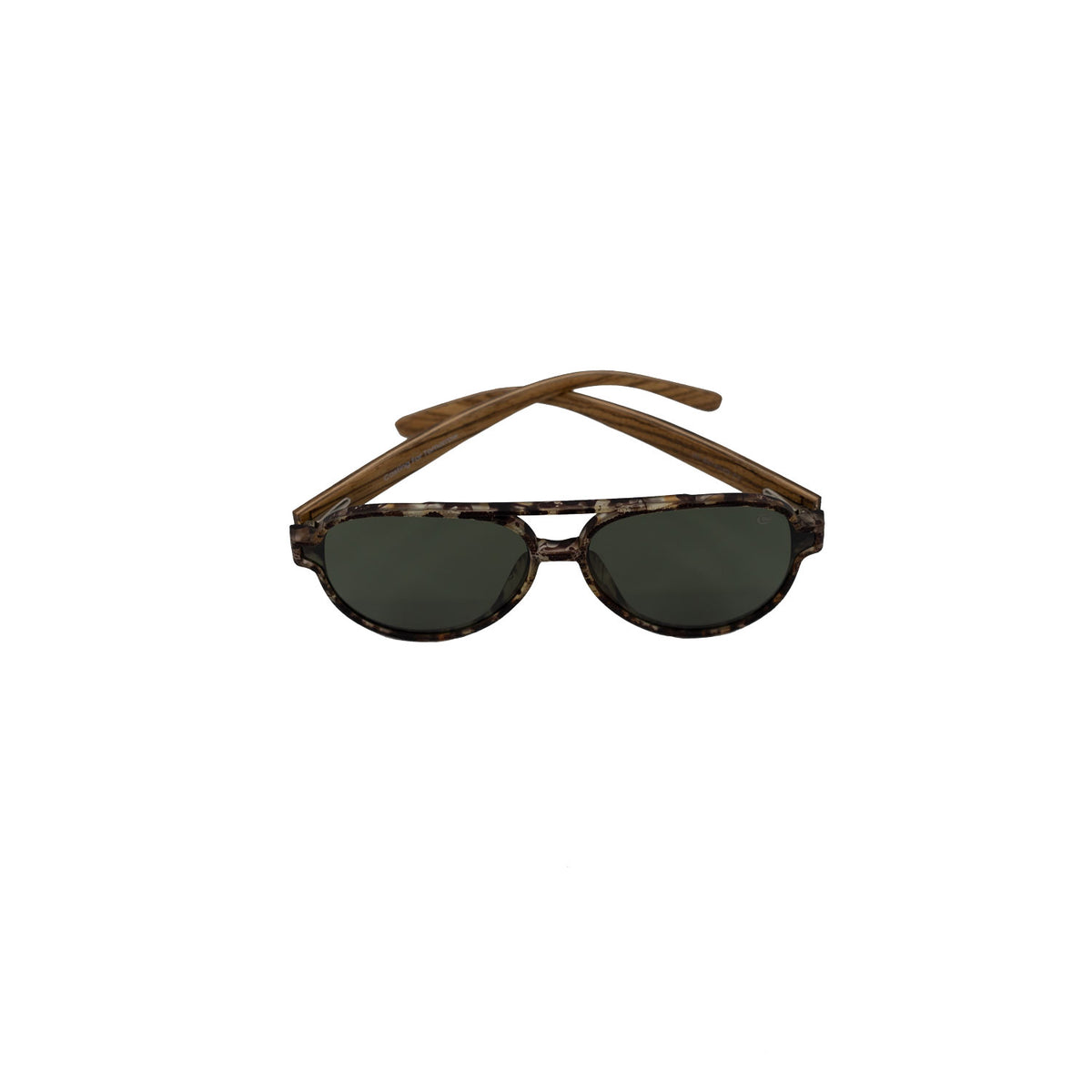 Bermuda Aviator in Tortoise & Wood / Black, folded view