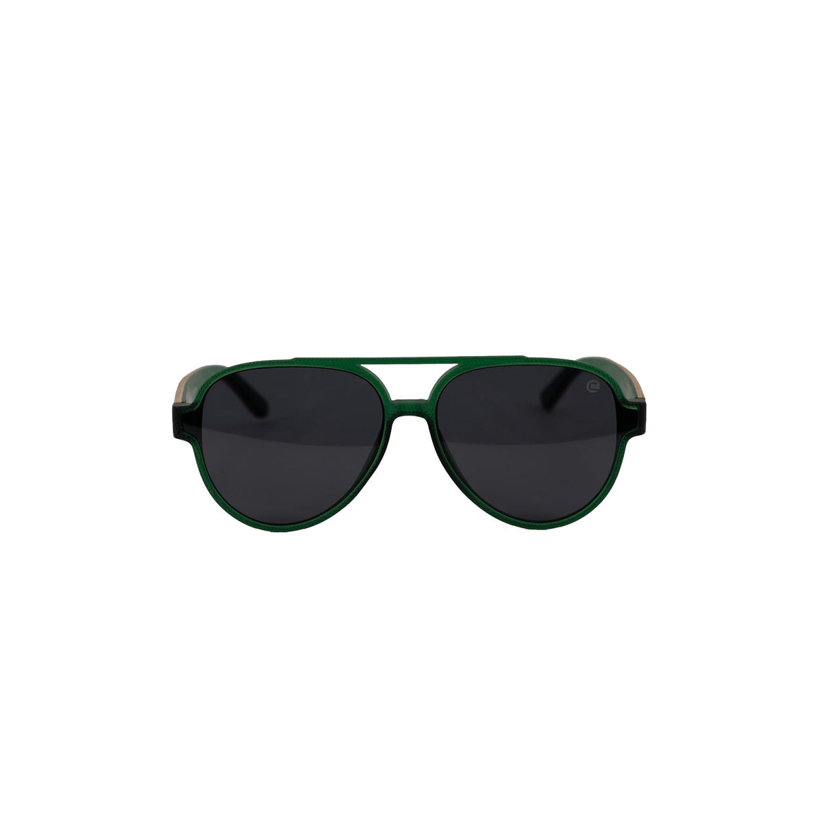 Bermuda Aviator in Green & Wood / Black, front view