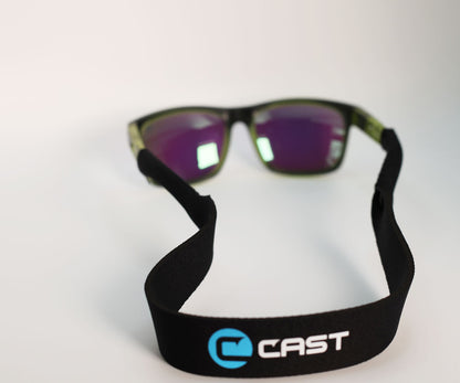 Cast Sunglass Strap - Black - Glasses Strap with Floating Neoprene Material - Secure Your Glasses and Eyewear