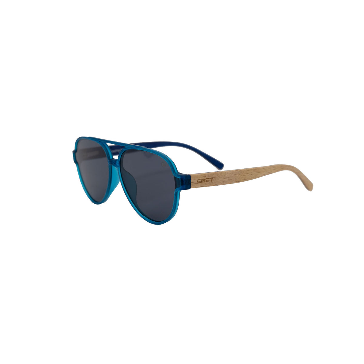 Bermuda Aviator in Blue & Wood / Black, quarter view