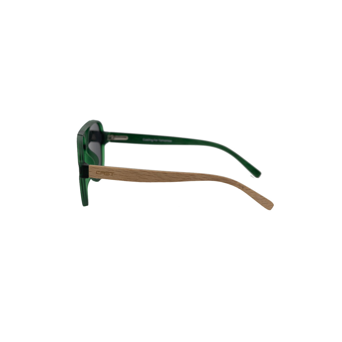 Bermuda Aviator in Green & Wood / Black, side view