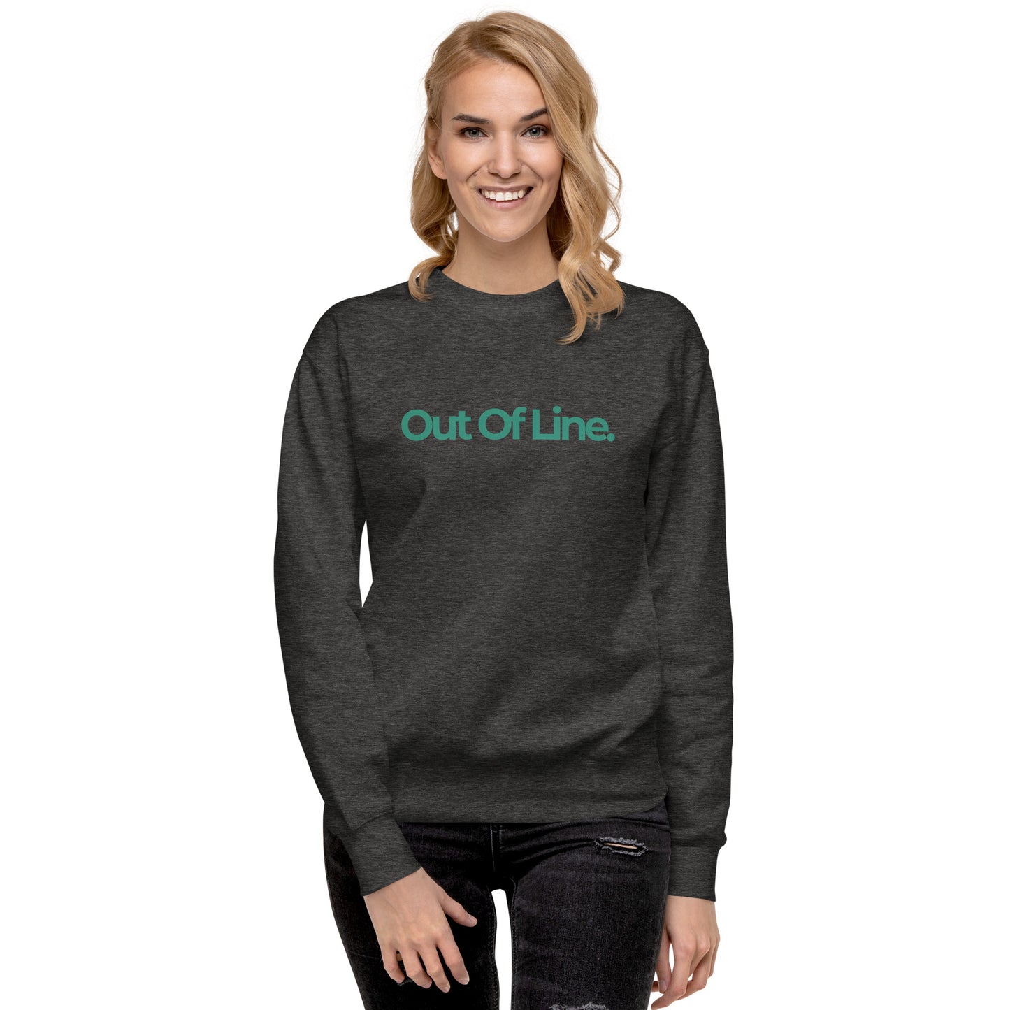 Flat Out Of Line - Crew Sweatshirt - Green Logo