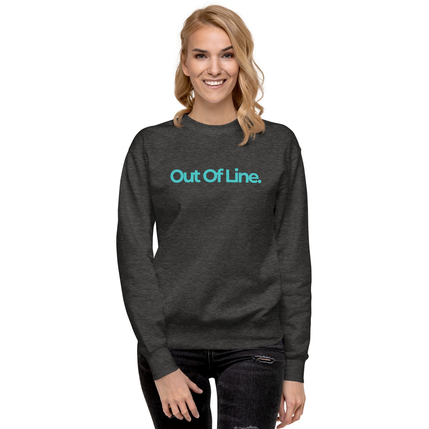 Flat Out Of Line - Crew Neck Sweatshirt - Teal Logo