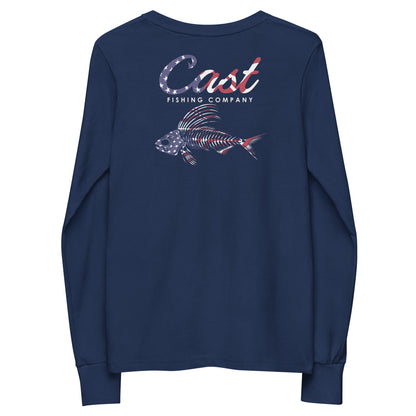 American ROOSTER FISH Youth long sleeve tee